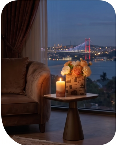 İstanbul Tasarım Vazo & Mum Seti